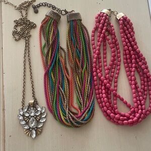 3 VINTAGE NECKLACES-JCREW/TALBOTS